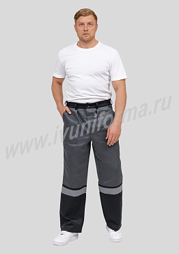 Брюки рабочие мужские с СОП арт. Р-07-190-ГР